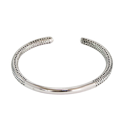 Men's Adjustable Silver Bangle | Solid Sterling Silver Bracelet