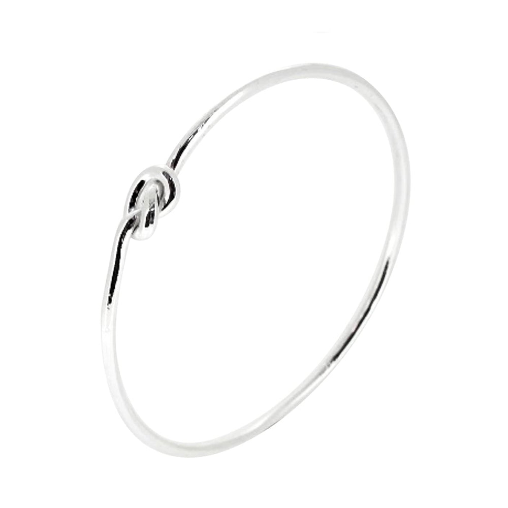 925 sterling silver sleek knot bangle bracelet