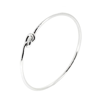 925 sterling silver sleek knot bangle bracelet