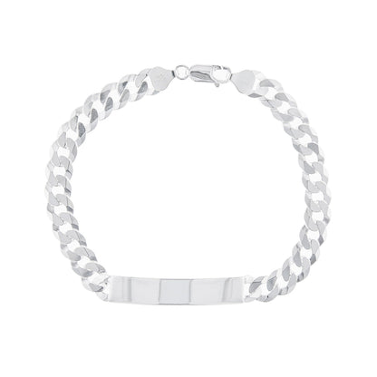 925 Sterling Silver 8mm ID Curb Chain Bracelet