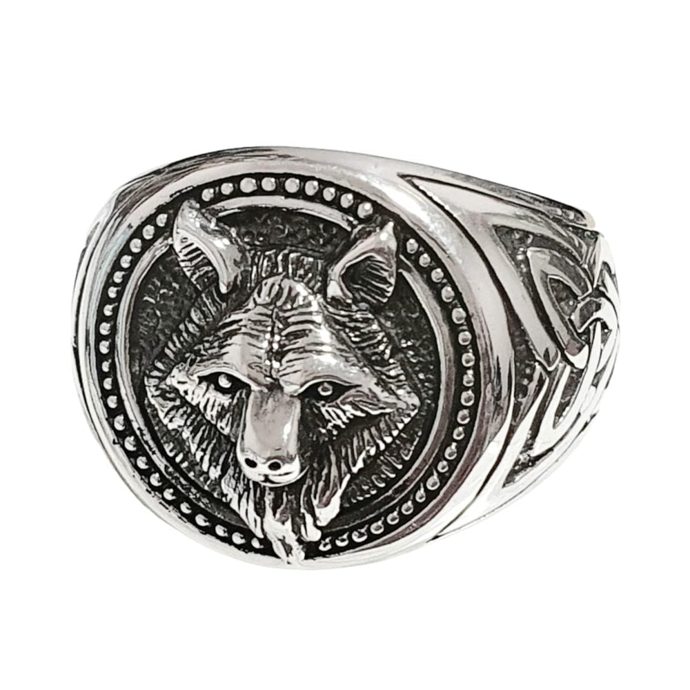 925 sterling silver viking wolf ring