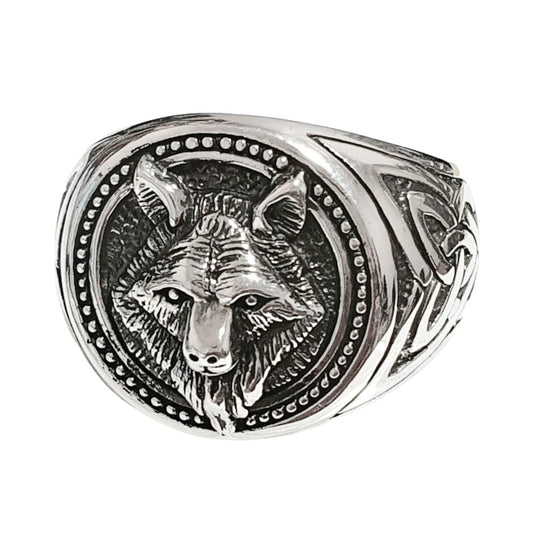 925 sterling silver viking wolf ring