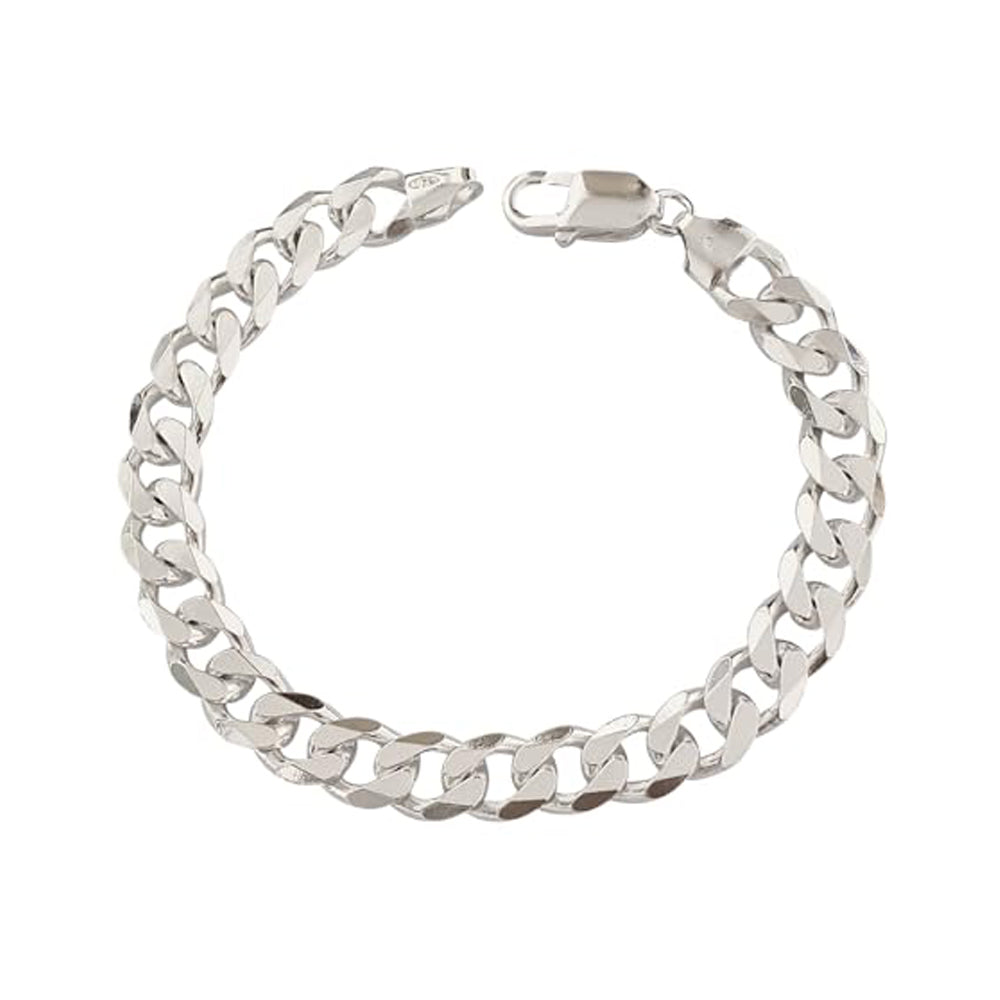 10mm Thick 925 Stering Silver Curb Chain Bracelet