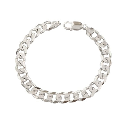 10mm Thick 925 Stering Silver Curb Chain Bracelet