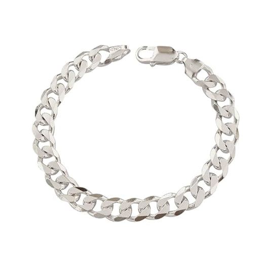 10mm Thick 925 Stering Silver Curb Chain Bracelet