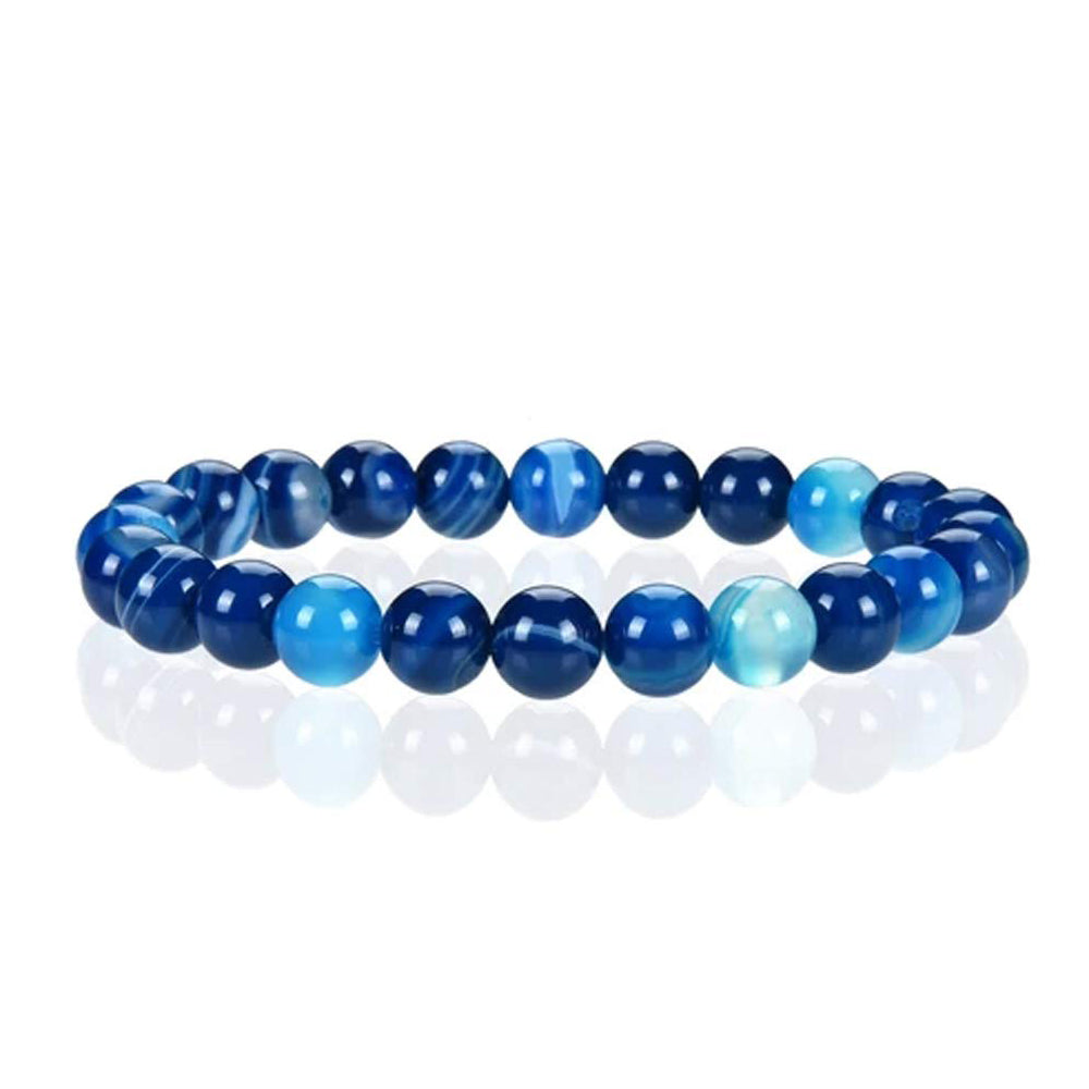 Handmade Gemstone Bracelet | 8mm Natural Beads for Men and Women | Chakra Stress and Anxiety Relief Stretchy Bracelet