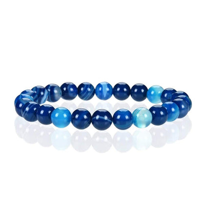 Handmade Gemstone Bracelet | 8mm Natural Beads for Men and Women | Chakra Stress and Anxiety Relief Stretchy Bracelet