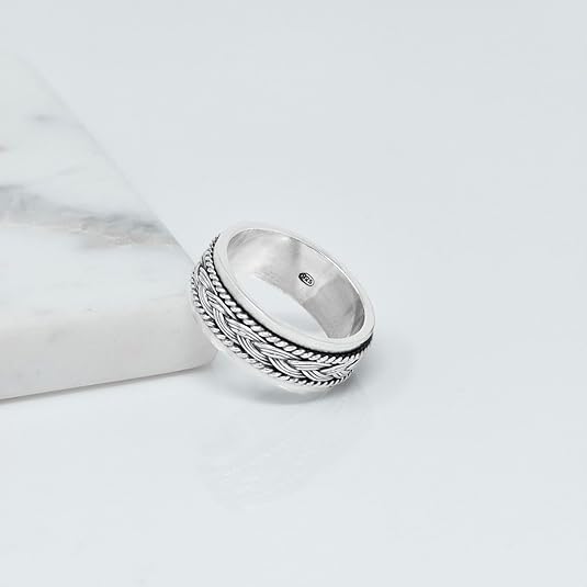 spinner silver ring for men
